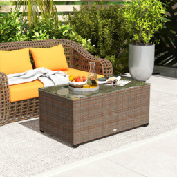 Outsunny Brown Rattan Outdoor Coffee Table - Size: 38 x 50 x 90cm - Wilko - thumbnail 4