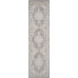 Desire Rugs Maia Grey Orchid Floral Non Slip Rug 60 x 220cm - Wilko - thumbnail 1