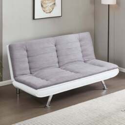Brooklyn Double Sleeper Charcoal Grey and White Sofa Bed - Size: 3 Seater - Wilko - thumbnail 1