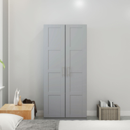 Portland 2 Door Grey Double Wardrobe with Hanging Rail - Wilko - thumbnail 6