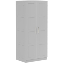 Portland 2 Door Grey Double Wardrobe with Hanging Rail - Wilko - thumbnail 3