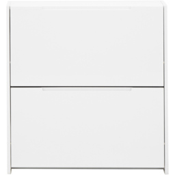 GFW 2 Tier White High Gloss Narrow Shoe Cabinet - Size: 17 x 72 x 75cm - Wilko - thumbnail 3