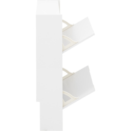 GFW 2 Tier White High Gloss Narrow Shoe Cabinet - Size: 17 x 72 x 75cm - Wilko - thumbnail 7