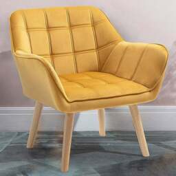 Portland Yellow Velvet Touch Armchair - Size: Single - Wilko