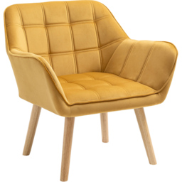 Portland Yellow Velvet Touch Armchair - Size: Single - Wilko - thumbnail 3