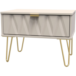 Crowndale Diamond Single Drawer Kashmir Matt Wide Side Table Ready Assembled - Size: 43 x 58 x 40cm - Wilko - thumbnail 4