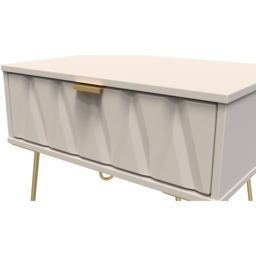Crowndale Diamond Single Drawer Kashmir Matt Wide Side Table Ready Assembled - Size: 43 x 58 x 40cm - Wilko - thumbnail 5