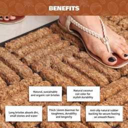 Coco & Coir Shortbread Coir Door Mat 45 x 75cm - n/a - Coco & Coir ® - Wilko - thumbnail 4