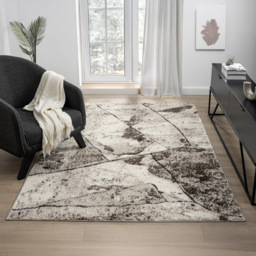 Desire Rugs Eleanor Mocha Slate Embossed Rug 80 x 150cm - Size: 150 x 80 x 2cm - Brown - Wilko - thumbnail 6