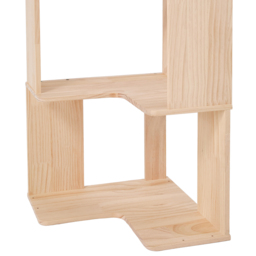 Living and Home 4 Shelf Natural Wooden L-Shaped Corner Bookshelf - Wilko - thumbnail 4