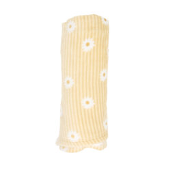 Daisy Stripe Printed Throw Yellow - My Home - Wilko - thumbnail 3