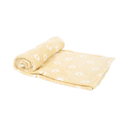 Daisy Stripe Printed Throw Yellow - My Home - Wilko - thumbnail 4
