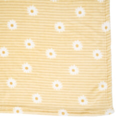 Daisy Stripe Printed Throw Yellow - My Home - Wilko - thumbnail 6