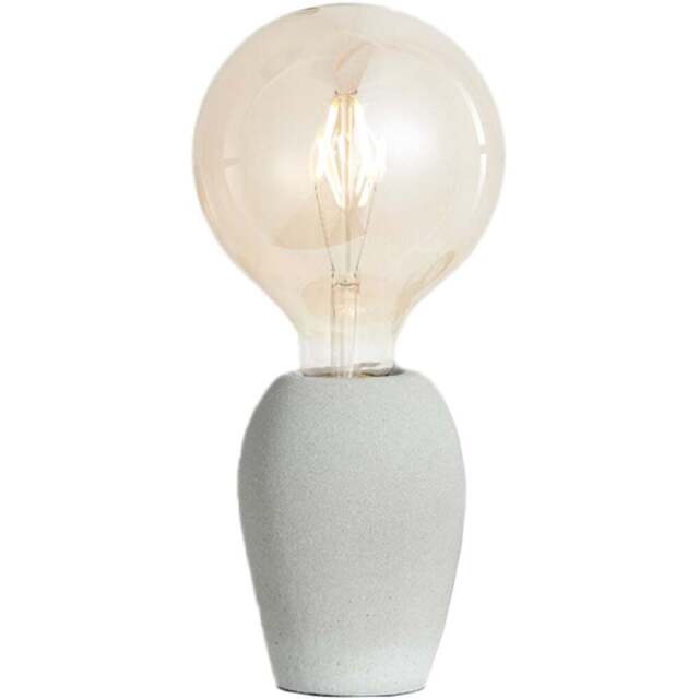 Furniturebox Kaylyn Industrial Grey Concrete and Smoked Glass Table Lamp - Size: 12 x 12 x 27cm - Wilko - image 1