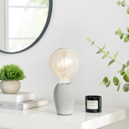 Furniturebox Kaylyn Industrial Grey Concrete and Smoked Glass Table Lamp - Size: 12 x 12 x 27cm - Wilko - thumbnail 6