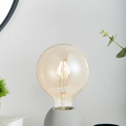Furniturebox Kaylyn Industrial Grey Concrete and Smoked Glass Table Lamp - Size: 12 x 12 x 27cm - Wilko - thumbnail 3