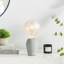 Furniturebox Kaylyn Industrial Grey Concrete and Smoked Glass Table Lamp - Size: 12 x 12 x 27cm - Wilko - thumbnail 7