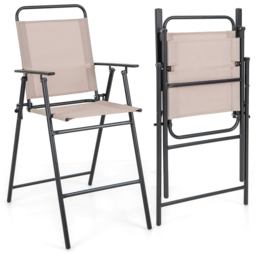 Costway Set of 2 Beige Folding Outdoor Chair - Size: 114.3 x 66 x 17.78cm - Cream - Wilko - thumbnail 4