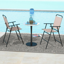 Costway Set of 2 Beige Folding Outdoor Chair - Size: 114.3 x 66 x 17.78cm - Cream - Wilko - thumbnail 5