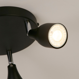 Lighting Collection Colby 3 Light Black Spotlight - Size: 17.5 x 9 x 17.5cm - Black and Chrome - Wilko - thumbnail 5
