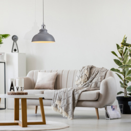Innoteck Retro Industrial Grey and White Dome Pendant Lamp Shade - Size: 16 x 29 x 29cm - Green - Wilko - thumbnail 3