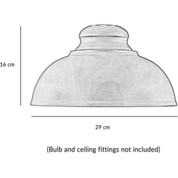 Innoteck Retro Industrial Grey and White Dome Pendant Lamp Shade - Size: 16 x 29 x 29cm - Green - Wilko - thumbnail 6