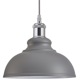 Innoteck Retro Industrial Grey and White Dome Pendant Lamp Shade - Size: 16 x 29 x 29cm - Green - Wilko - thumbnail 4