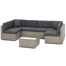 Home Detail Cantina 6 Seater Light Grey Sofa Set with Cover - Wilko - thumbnail 3