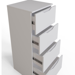 FWStyle Luno 4 Drawer White Modern Chest of Drawers - Wilko - thumbnail 5