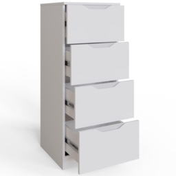 FWStyle Luno 4 Drawer White Modern Chest of Drawers - Wilko - thumbnail 4