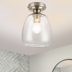 Cosylyte Buxton Antique Brass Bubble Glass Ceiling Light - Size: 28 x 22.5 x 22.5cm - Gold - Wilko - thumbnail 3