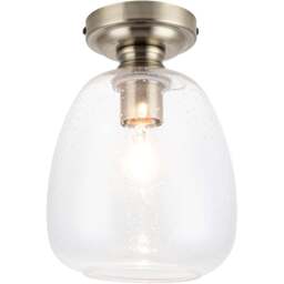 Cosylyte Buxton Antique Brass Bubble Glass Ceiling Light - Size: 28 x 22.5 x 22.5cm - Gold - Wilko