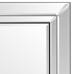 Cranbury Double Edge All Glass Large Wall Mirror 100 x 70cm - Black - MirrorOutlet - Wilko - thumbnail 4