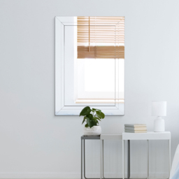 Cranbury Double Edge All Glass Large Wall Mirror 100 x 70cm - Black - MirrorOutlet - Wilko - thumbnail 3