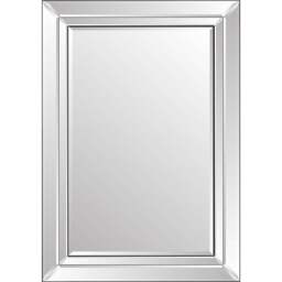 Cranbury Double Edge All Glass Large Wall Mirror 100 x 70cm - Black - MirrorOutlet - Wilko