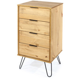 Core Products Augusta 4 Drawer Pine Narrow Chest of Drawers - Brown - Wilko - thumbnail 4