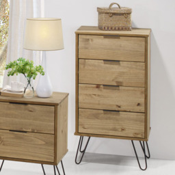 Core Products Augusta 4 Drawer Pine Narrow Chest of Drawers - Brown - Wilko - thumbnail 7