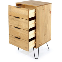 Core Products Augusta 4 Drawer Pine Narrow Chest of Drawers - Brown - Wilko - thumbnail 6