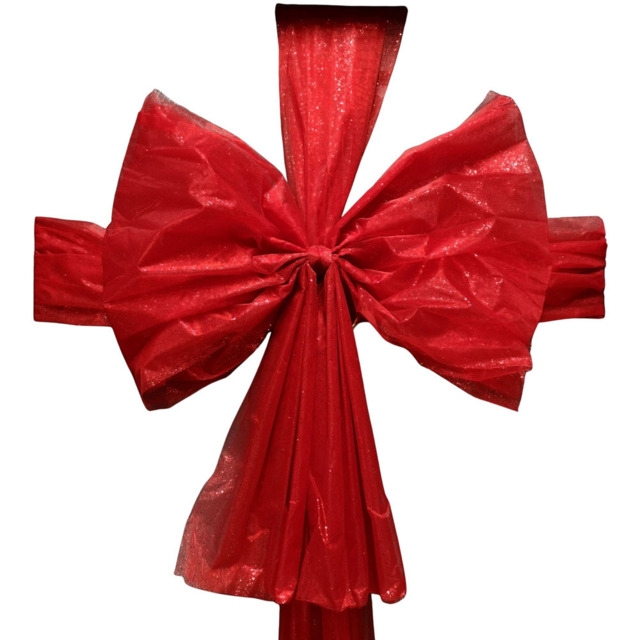 Premier Red Christmas Door Bow with Ribbon Wrap 48 x 60cm - Size: 48 x 60 x 48cm - Wilko - image 1