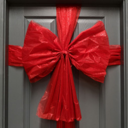 Premier Red Christmas Door Bow with Ribbon Wrap 48 x 60cm - Size: 48 x 60 x 48cm - Wilko - thumbnail 4