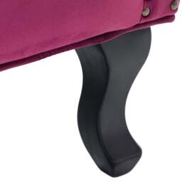Living and Home Vintage Wine Red Velvet Wingback Armchair with Studs - Size: Single - Wilko - thumbnail 4