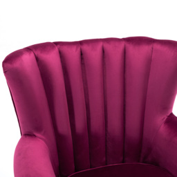 Living and Home Vintage Wine Red Velvet Wingback Armchair with Studs - Size: Single - Wilko - thumbnail 5
