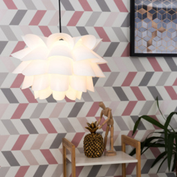 ValueLights Danish White Pendant Lamp Shade - Size: 25 x 40 x 40cm - Wilko - thumbnail 3