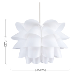 ValueLights Danish White Pendant Lamp Shade - Size: 25 x 40 x 40cm - Wilko - thumbnail 7