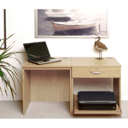 R White Cabinets 3 Drawer Light Brown Set-01 Desk with Printer Shelf - Size: 72.8 x 120 x 54cm - Wilko - thumbnail 5