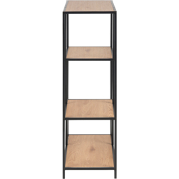 Florence Seaford 3 Shelf Oak and Black Metal Asymmetrical Bookcase - Furniture To Go - Wilko - thumbnail 5