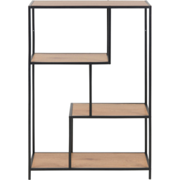 Florence Seaford 3 Shelf Oak and Black Metal Asymmetrical Bookcase - Furniture To Go - Wilko - thumbnail 4