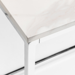 Julian Bowen Scala Dining Table Chrome and White Marble Top - Size: 4 Seater - Multi - Wilko - thumbnail 5