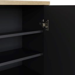 GFW Lancaster 2 Door Black and Oak Tall Shoe Cabinet - Size: 120 x 84 x 38cm - Wilko - thumbnail 7