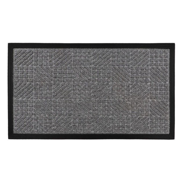 JVL Grey Firth Rubber Doormat 40 x 70cm - JVL Homewares - Wilko - image 1